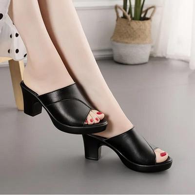 Large Size 35-42 New Style Women's Sandals and Slippers Thick-heeled High-heeled Anti-Taiwan Casual Shoes