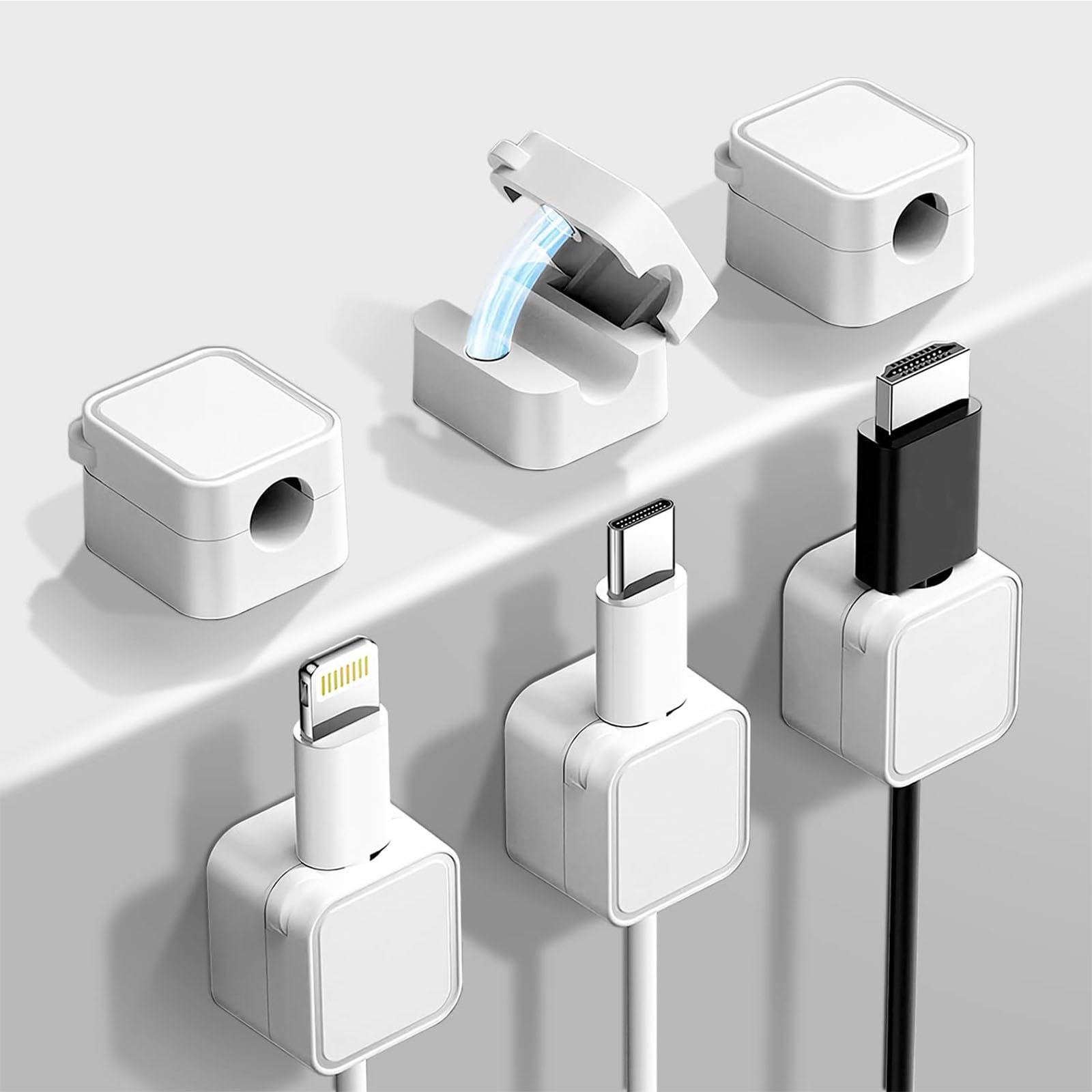 

HOPEOME Cable Clips, Cable Holders with Super Strong Magnetic Force, Organize Cables, and Adjust Cables Smoothly. Desk-Friendly Cord Clips with