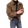 Men's Trendy Textured Suede Workwear Jacket with Turn-Down Collar for Autumn and Winter.