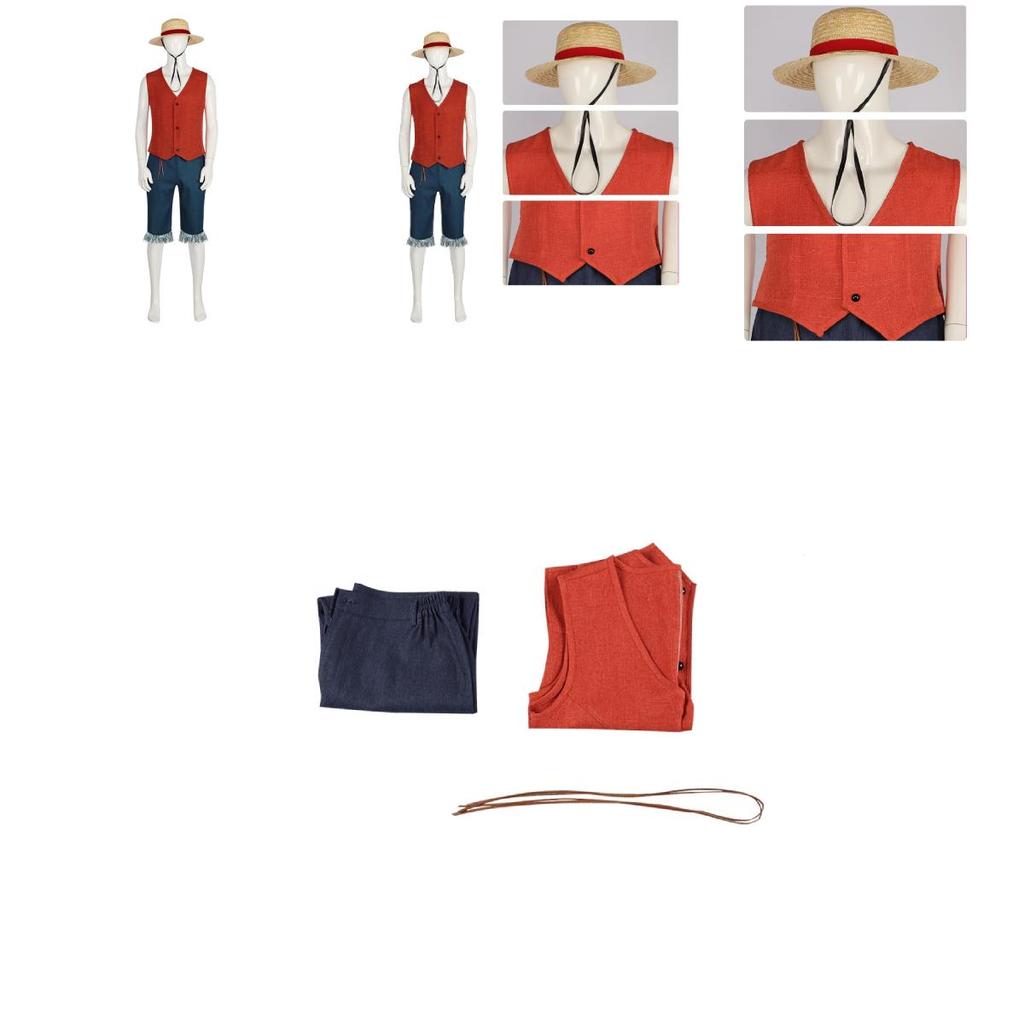 One Piece Luffy Realistisk Filmkostume Til Mænd Piratkaptajn Wano Kongerige Cosplay