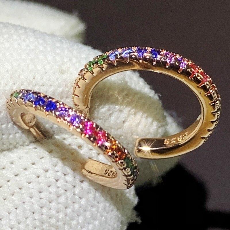 Klasické šperky s briliantovým brusem Pravé stříbro 925 Více drahokamů 5A Zirkon Populární dámské svatební náušnice pecky dárek