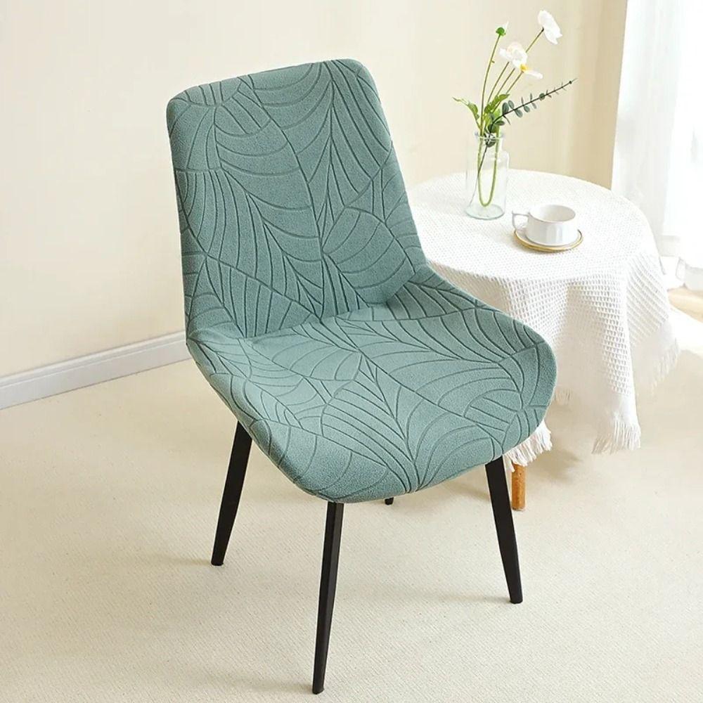 Jacquard Pattern Bar Chair Cover Geometric Texture Shell Chair Slipcover  Dining Room Use