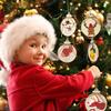 A34R 50Pcs DIY Christmas Wooden Ornaments Large Natural Wood Slices Predrilled With Hole Wooden Circles For Xmas Crafts