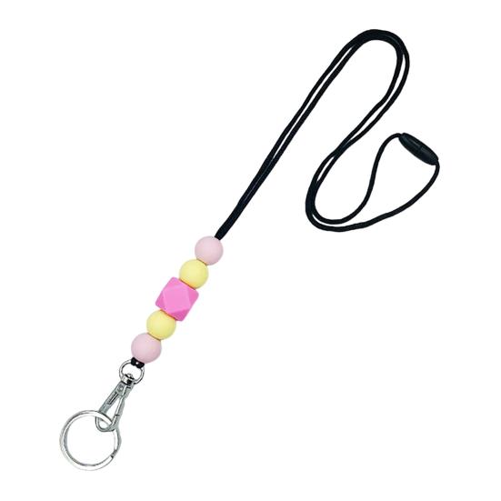 

Ремешок регулируемой длины Легкий нержавеющий многоразовый силиконовый ремешок с бусинами и брелоком G