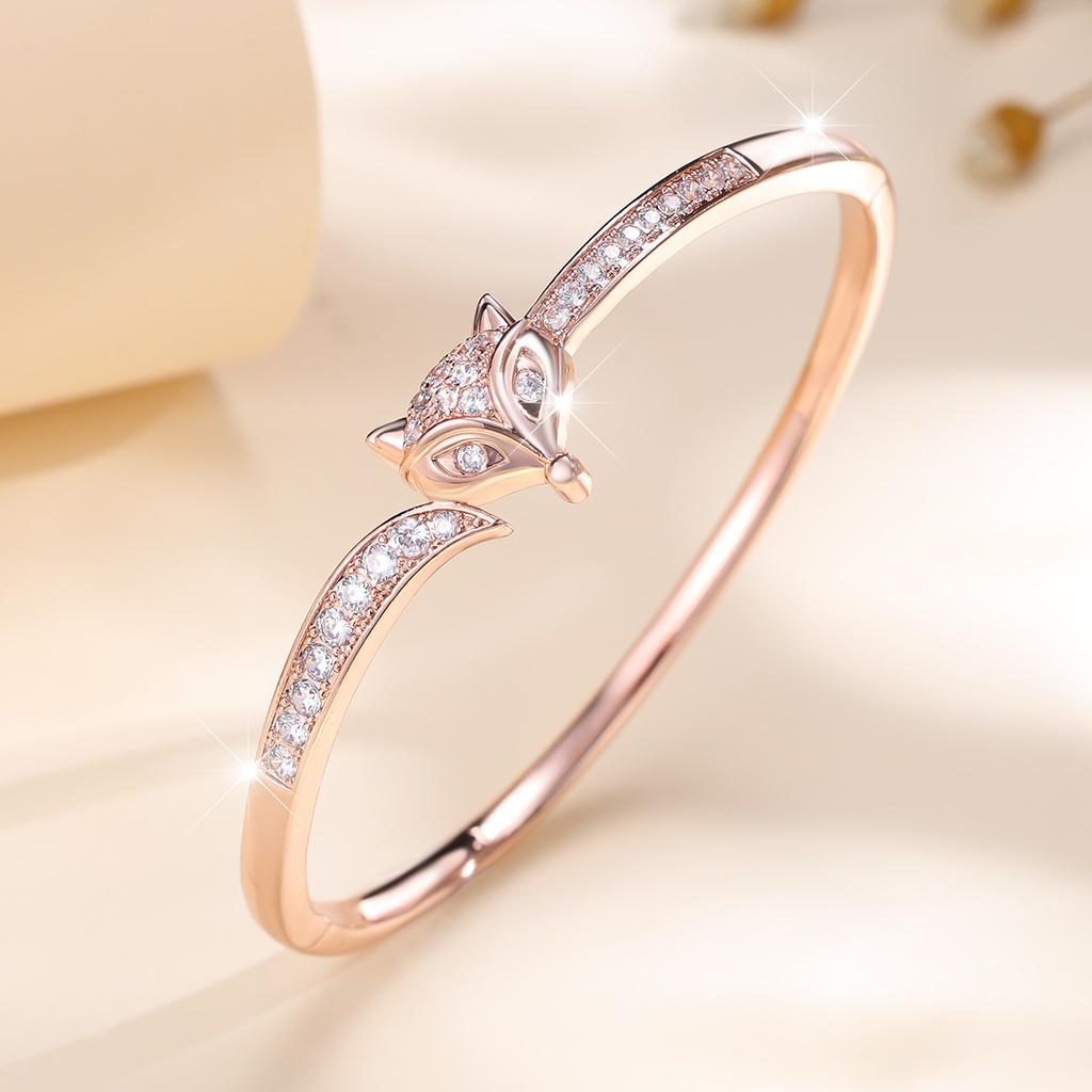 New Fashionable Light Luxury Fox Simple Micro-paved Zircon Daily Versatile Bracelet