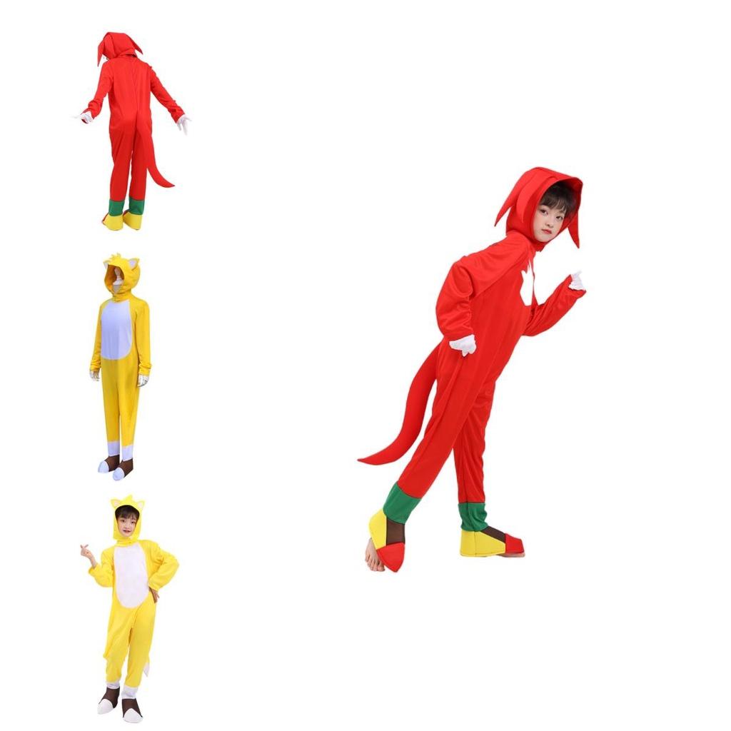 Kids Deluxe Sonic The Hedgehog Costume Jumpsuit Cosplay Onesies