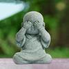 Monk Figurine Buddha Statue Crafts Handmade Ornaments Mini Decorative Miniature