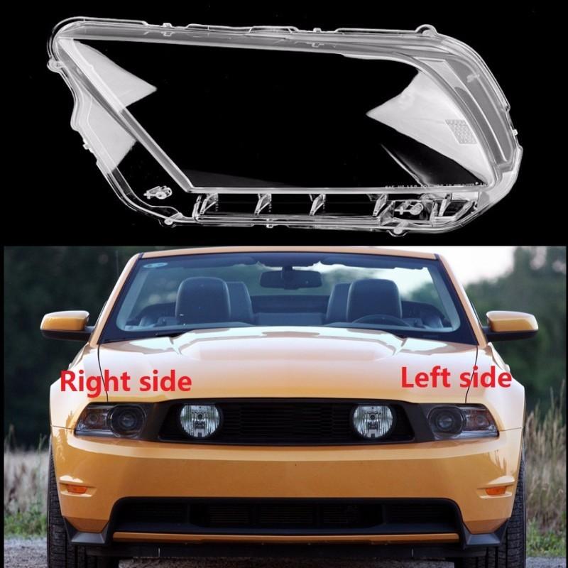 For Ford Mustang 2010 2011 2012 2013 2014 Headlight LampshadeTransparent Headlamp Cover Lens Replace Original Plexiglass Shell