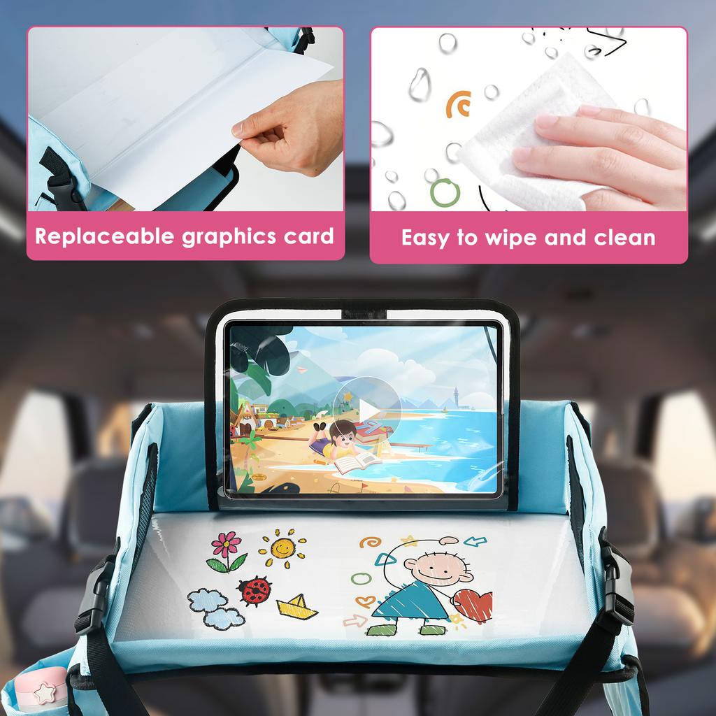 Car Seat Tray Foldable Car Seat Table Practical Airplane Activity Table for Children Boy Girl Portable Toddler Kid Travel Tray
