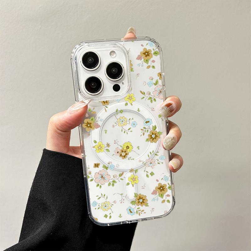 Floral Magnetic Case for Samsung Galaxy S26 Ultra S25 Edge S24 Plus S23 FE A57 A56 A55 A54 A36 A35 A17 A16 A15 A07 A06 F06 Cover Galaxy A06 F06