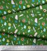 Soimoi Green Japan Crepe Satin Fabric Brush Stroke & Artistic Floral Print Fabric by the Metre 42 Inch