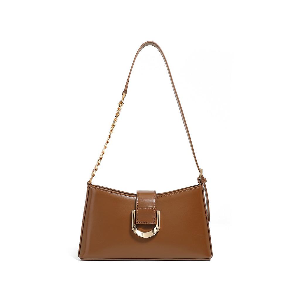 Premium Commuter Underarm Women's Bag Versatile Fashion Shoulder Cowhide Bag Baguette Messenger Bag