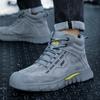 High Top Safety Shoes Mens Waterproof Comfortable Work Boots Anti Smash Working Shoes with Steel Toe Work Man Safety Sneakers