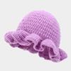 Handmade crochet ruffled wool hat fashion colorful hat men's and women's ruffle edge hat