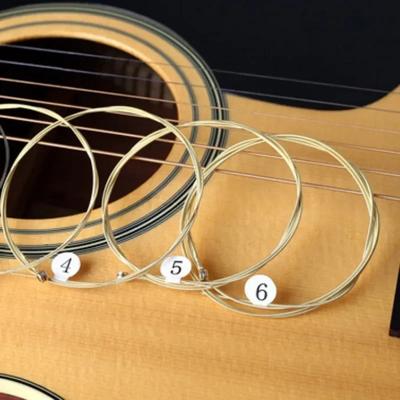 6 pçs/set Corda de Guitarra Folk Corda de Guitarra de Latão Acústica Balada Acessórios de Guitarra Corda de Substituição