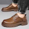 Men's Shoes 2025 Autumn and Winter New Casual British Cowhide Leather Shoes Low-top Tooling Martin Boots Trendy Shoes Men