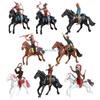 Y3NA Pack Of 8 Cowboy Horse and Indian Figurines Plastic Office Desk Decoration for Kids and Adults