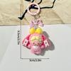 Baby Mini Three Flocking Keychain Trendy Figures Key Chain Cute Kawaii Dora Wendy Doll Keyring Bag Charms Christmas Gifts
