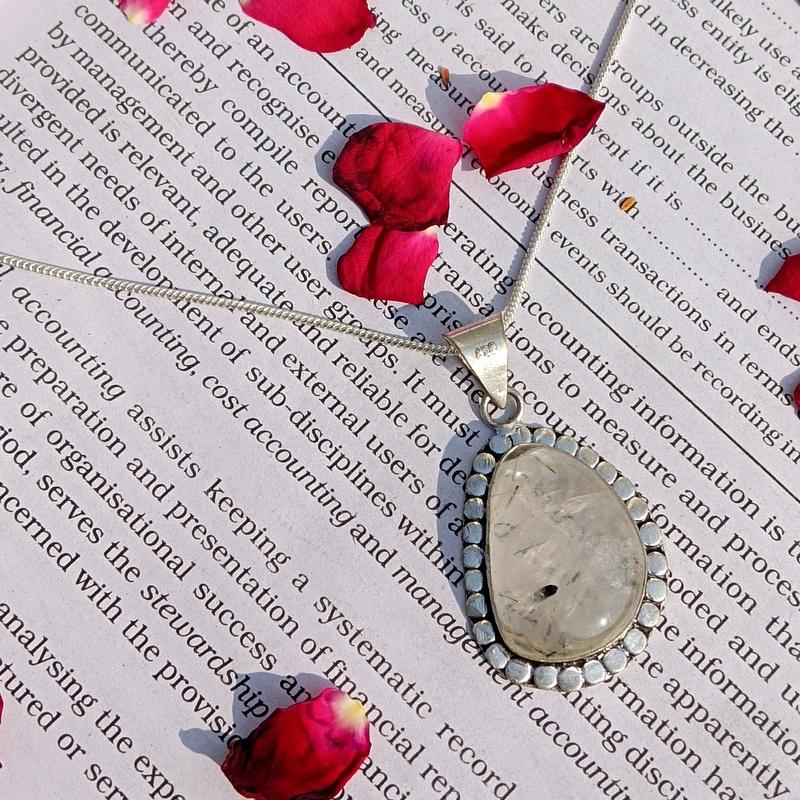 

fashion Rose Quartz Gemstone 925 Sterling Silver Plated Pendant розовый