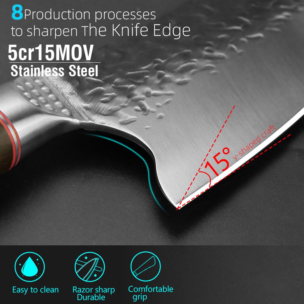 Chef Butcher Knife High Carbon Steel Handmade Forged Kitchen Knives Chinese Chop Cleaver Knife Cooking Tool With Wood Handle
