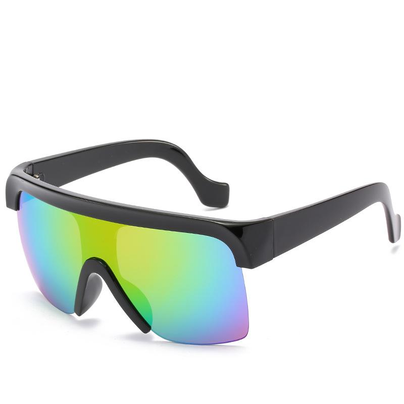 

Integrated Sunglasses, Trendy One-Piece Reflective Color Film Sunglasses, Personalized Large-Frame Goggles Spot