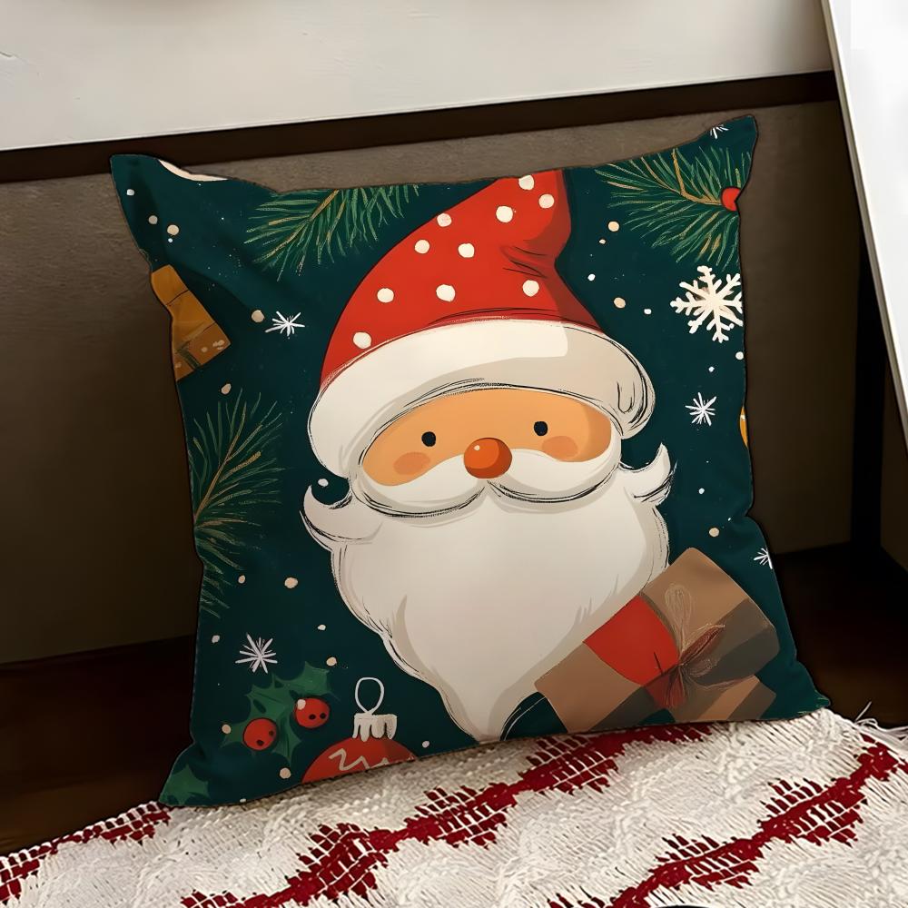 christmasS Cushion Cover Reversible Soft Durable Pillow Cover Home  Car MultiScene Use for Daily Comfort