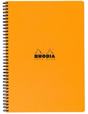 Rhodia 160 Horizontal PEFE RHODIA Classic Double-Ring Notebook, A4, Pages, Ruled, Water-Repellent Cover, Perforated, Certified, Orange, (cf193108)
