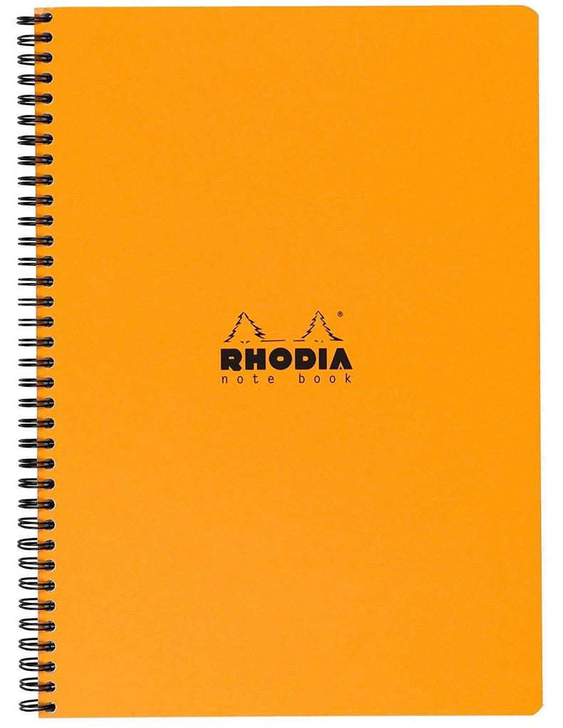 Rhodia 160 Horizontal PEFE RHODIA Classic Double-Ring Notebook, A4, Pages, Ruled, Water-Repellent Cover, Perforated, Certified, Orange, (cf193108)