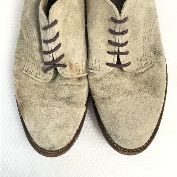 90s USA Made Vintage/COVE SHOE COMPANY/Suede Leather White Bucks Shoes/6.5D/24.5/Beige/Vibram Sole(USED)