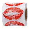 56x34mm Transparent Red Lips Sticker Label (300 Labels/roll), Shrink-wrapped Packaging With Plastic Film
