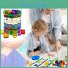60 Piece Geometric Transparent Building Blocks Montessori Educational Toy Set For Early Learning With Bright Colors For Visual Development And