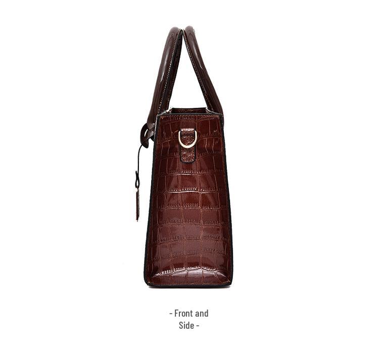 Women's European & American Style Crocodile Handbag: Large Capacity Shoulder & Crossbody Bag