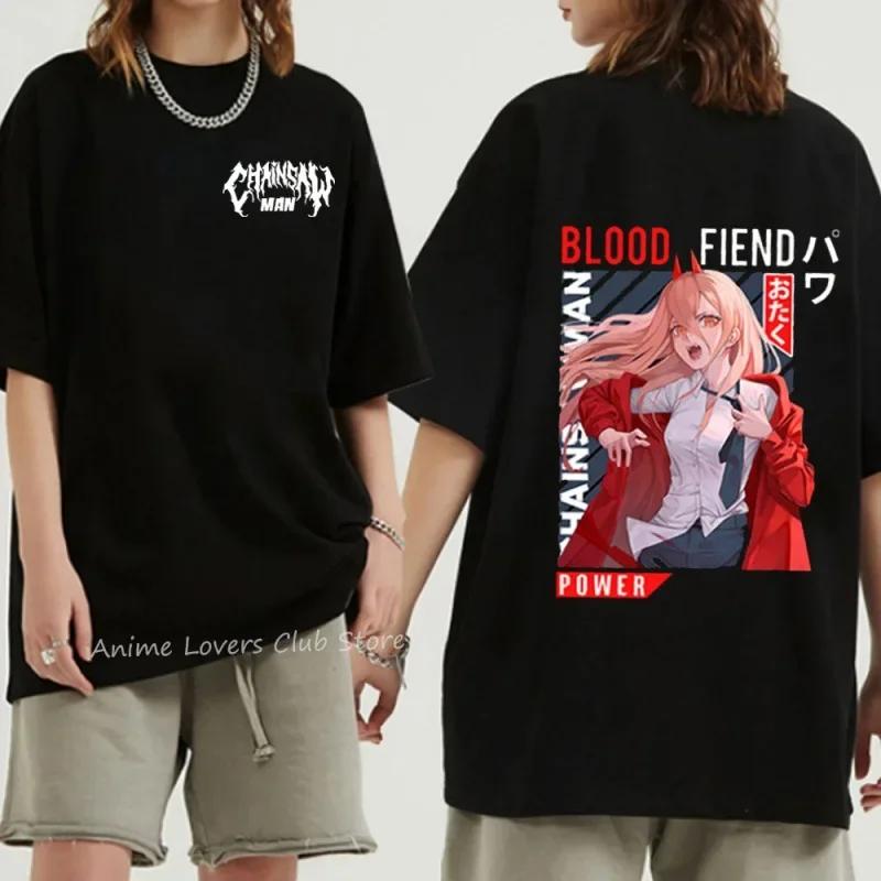 Japanese Anime Chainsaw  Graphic Print T Shirt Women's Fashion Casual Crew Neck Short Sleeve Unisex T Shirt