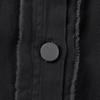 Womens Denim Jacket Button Down Shirts Distressed Frayed Coat  With Pockets
