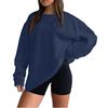Women's Casual Fashion Loose Sports Round Neck Pullover Long Sleeve Sweatshirt