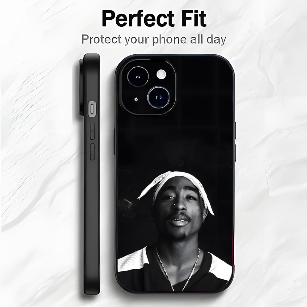 Rap Amerikanischer Sänger T-Tupac Shakur Handyhülle Handyhülle Weiche Verpackung Leicht Für iPhone17 16 15 14 13ProMax