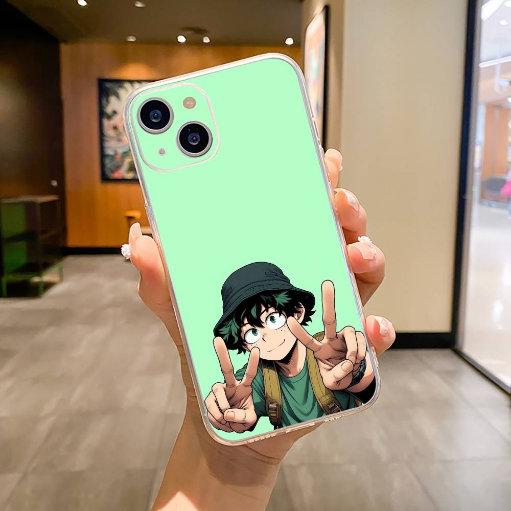 Shonen Anime-My -H-Hero -Academia Phone Case For iPhone17,16,15,14,13,12,Pro Max,16/15/14 Plus Soft Silicone Transparent Cover