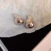 High-End European & American Metal Oval Earrings and Necklace Set - Simple Clavicle Chain for Women