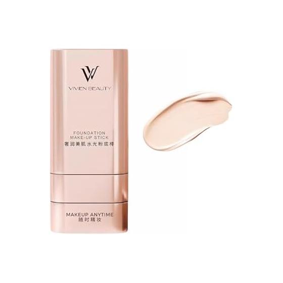 VIVIEN BEAUTY Foundation Stick 4in1 Double End Liquid Foundation High Coverage Makeup Base Long Lasting No Falling Popular Pore Cover Daily Makeup