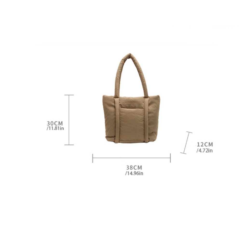Korean Style Down Cotton Shoulder Bag Solid Color Puffy Crossbody Bag  Office Worker