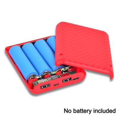 Custodia per Batteria a 4 Scomparti Power Bank Guscio Protezione Anti-inversione