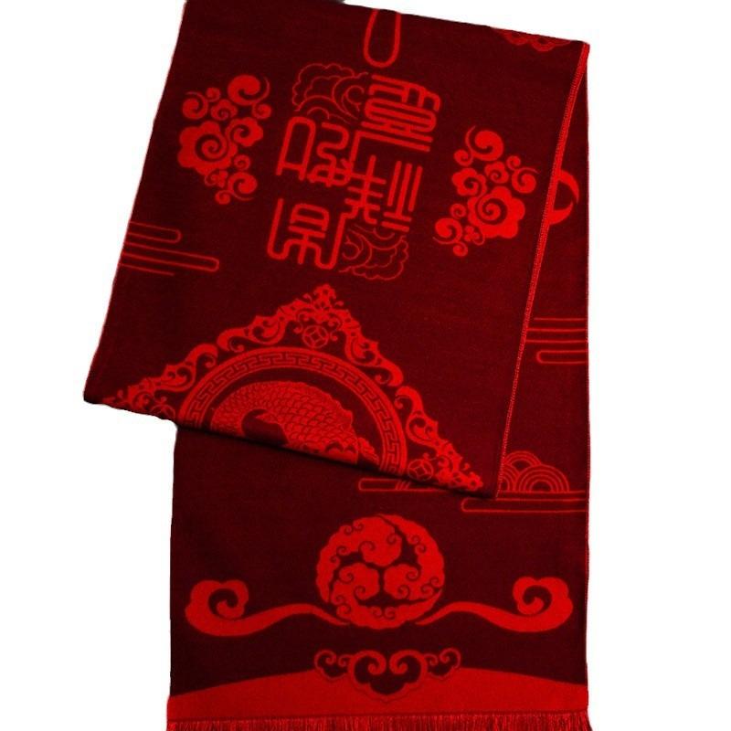 Scarf for men and women, warm in autumn and winter, red scarf.