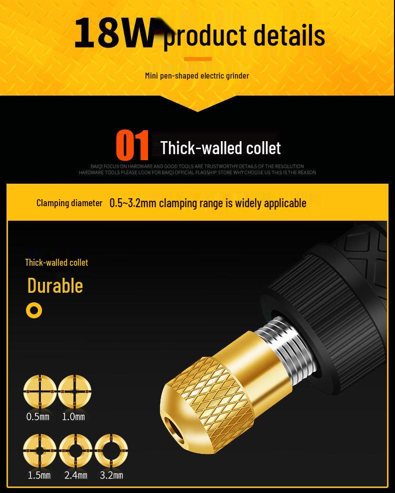 Compact Electric Grinder: Handheld Jade Polish, Engraving, Wood Carving, Mini Drill Tool