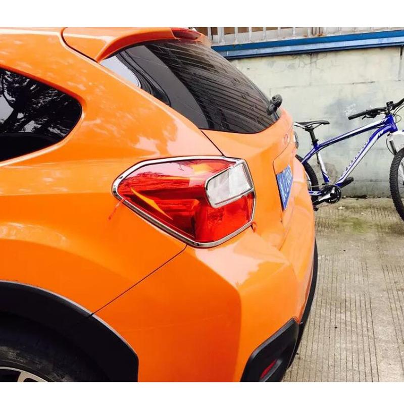 Car Detector ABS Chrome Cover Trim Back Tail Rear Light Lamp Frame Eyebrow 2PCs For Subaru XV 2012 2013 2014 2015 2016 2017