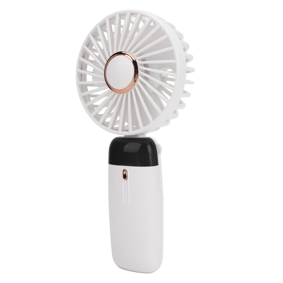 Foldable Quiet Handheld Fan 5 Speeds USB Rechargeable, 19x9cm White