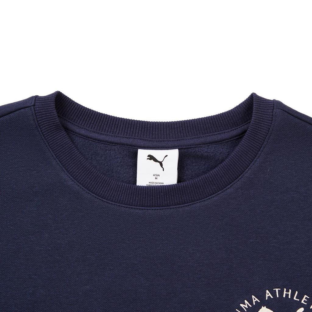 Puma Athletics FW25 Fleece Knit Crew Neck Warm Pullover Long Sleeve Sweatshirt Men sweatshirt 694697-06