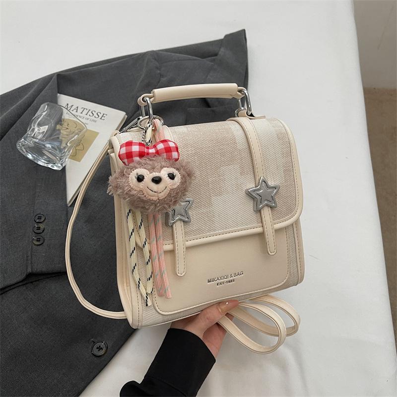 Schoolbag niche casual beautiful backpack women's 1011 spring new retro small backpack personalized shoulder bag messenger bag