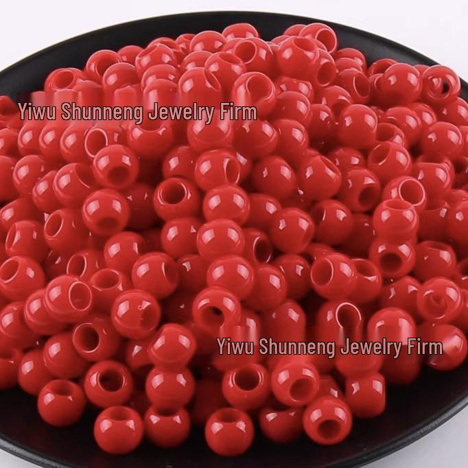Acrylic Macaron Large Hole Round Beads for DIY Children's Bracelets and Jewelry Making
