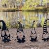 Metal Garden Fairy Statue Plug Outdoor Lawn Yard Decorative Iron Art Ornament