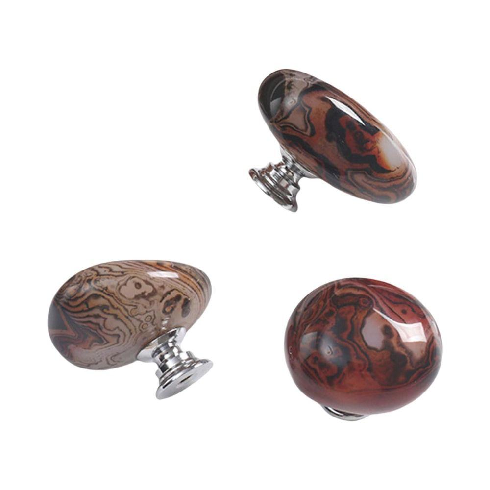 Durable Furniture Hardware Zinc Zinc Alloy Base Cabinet Pulls Agate Stone Wardrobe Handle  Storage Drawer